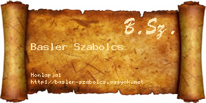 Basler Szabolcs névjegykártya